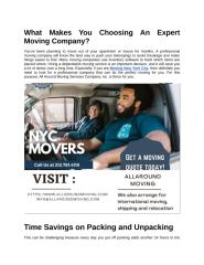 What Makes You Choosing An Expert Moving Company.docx