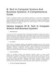B. Tech In Computer Science And Business Systems A Comprehensive Guide.docx
